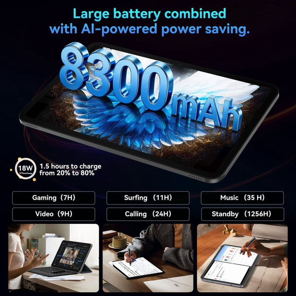 Blackview OSCAL 2026 13.4" AI Tablet, Android 16, 24GB RAM 256GB ROM, 1TB Expand, T7280 Octa-Core CPU, 8+16MP Camera, 8300mAh, 5G Wifi, Gemini Al Tablet with Keyboard, Mouse, Black