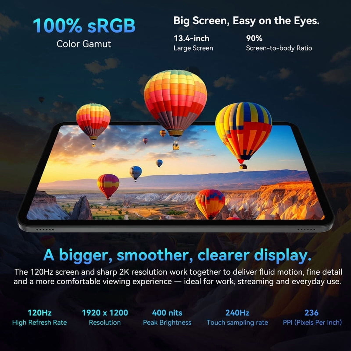 Blackview OSCAL 2026 13.4" AI Tablet, Android 16, 24GB RAM 256GB ROM, 1TB Expand, T7280 Octa-Core CPU, 8+16MP Camera, 8300mAh, 5G Wifi, Gemini Al Tablet with Keyboard, Mouse, Black
